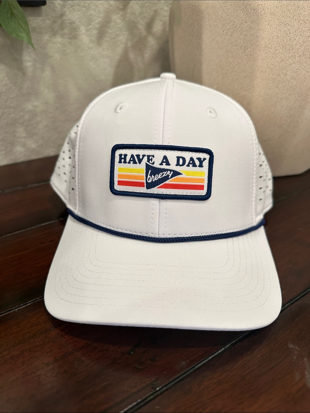 White 'Have A Day Breezy' Patch Baseball Cap